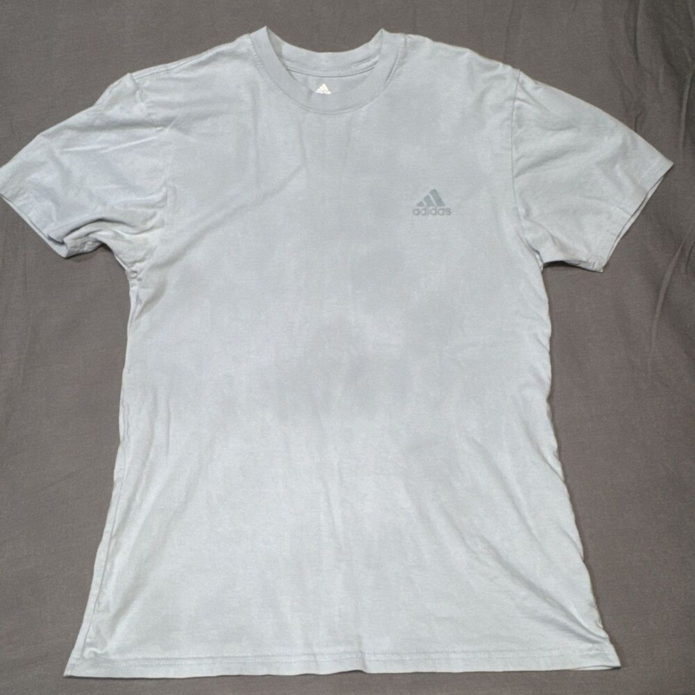 adidas Golf Men's Logo Cotton Crew Neck T-Shirt Light Blue Medium Soccer